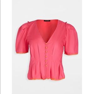 En Saison poplin puff sleeve top